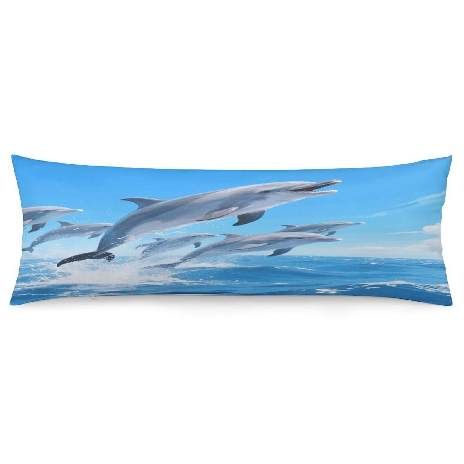 VstaDank Dolphins Pillow Cover Decorative Lumbar Pillow Cover 19x53 Inch Long Body Pillows Case Soft Luxury Decorative Throw Pillowcase for Couch Sofa Bedroom Car Decor Pillowcover