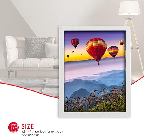 Miniatura 5 de Home Basics Marco de fotos MDF de 8.5 x 11 pulgadas con parte trasera de caballete, color blanco