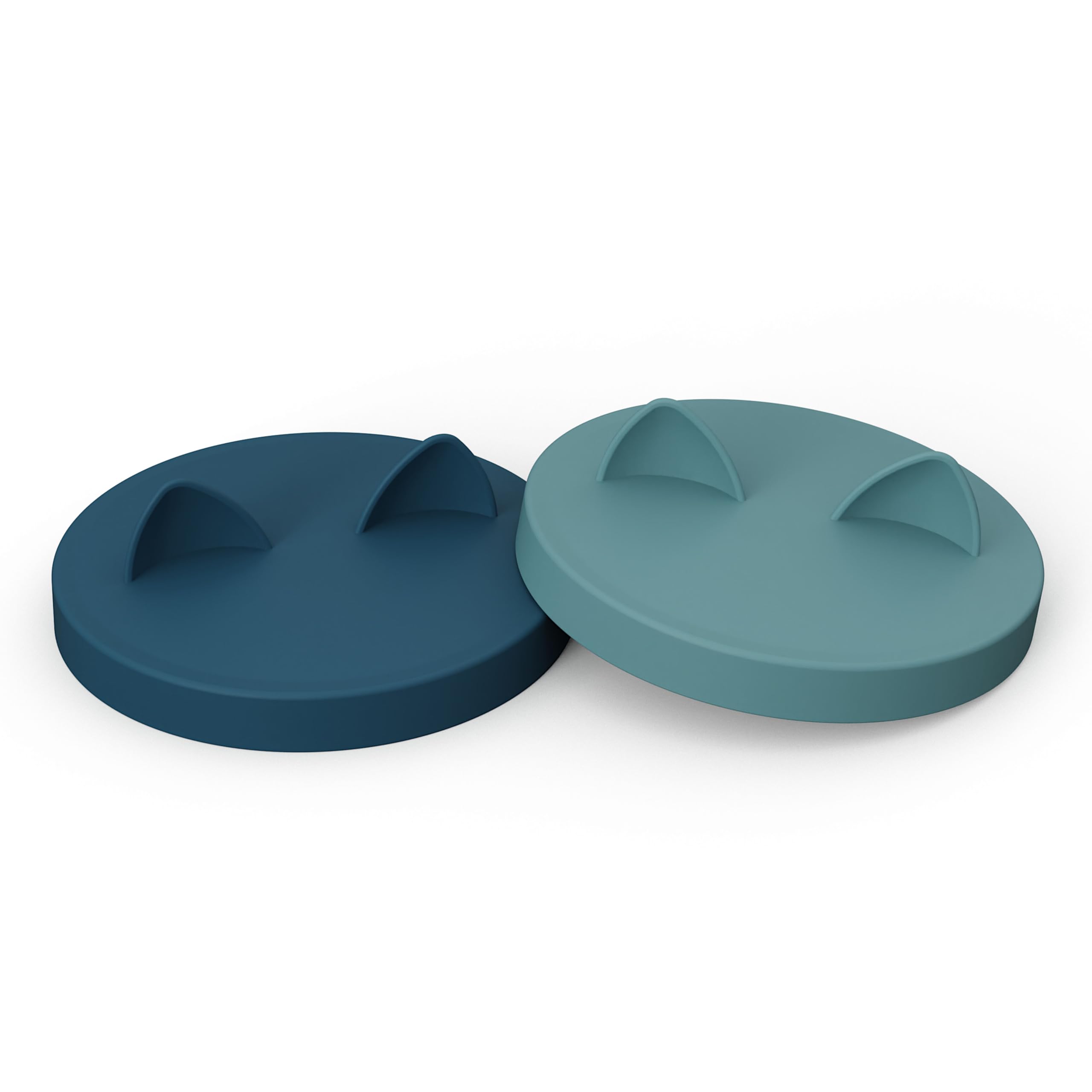 OHMO Tapas de latas para comida para perros, 75 mm, tapas de silicona para latas de alimentos para animales, 400 g, sin BPA, azul oscuro y azul claro, juego de 2