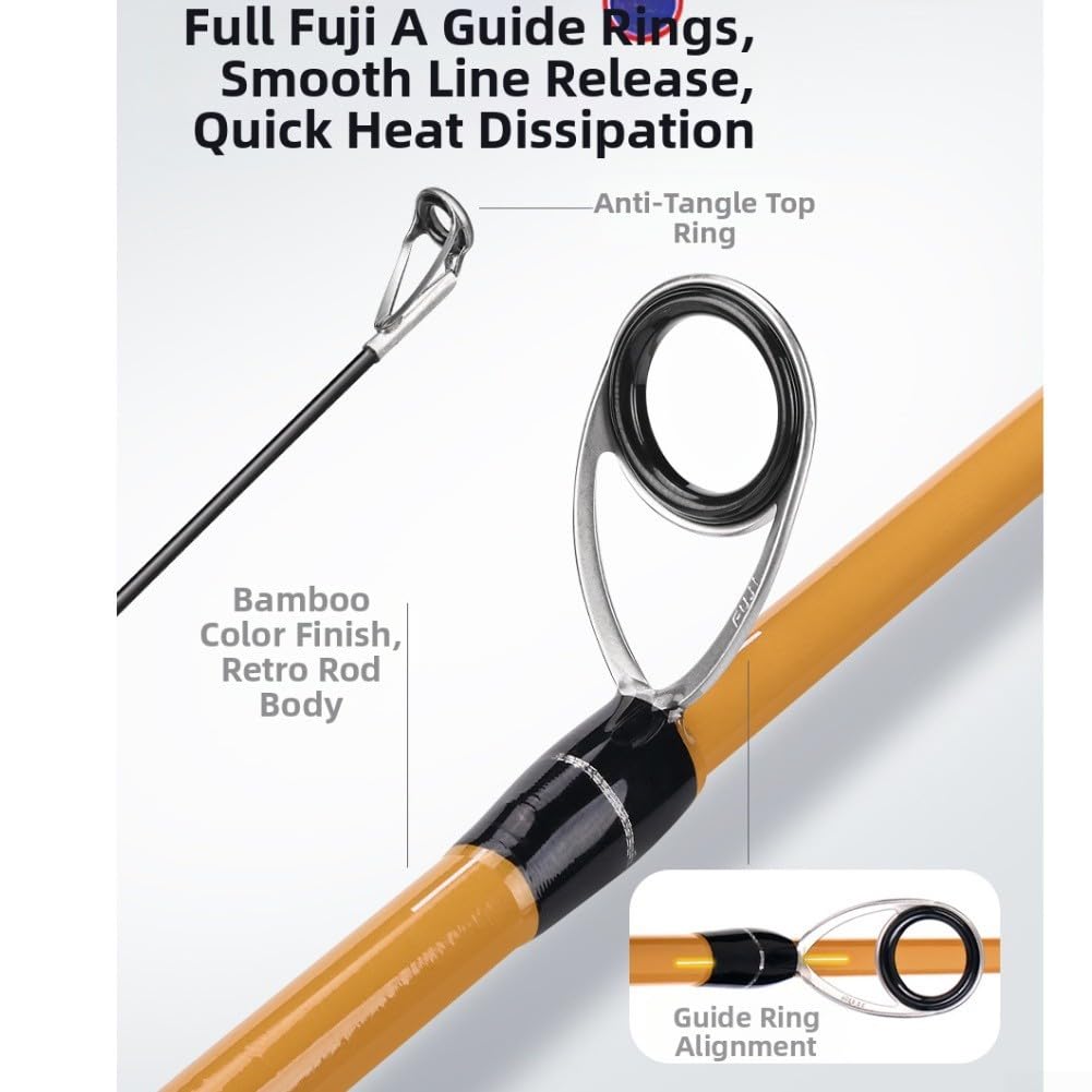 Canna da pesca telescopica compatta da 1,5 metri in fibra di carbonio a 32,5 cm per lancio di esche da esterno portatile Tackle legno tono