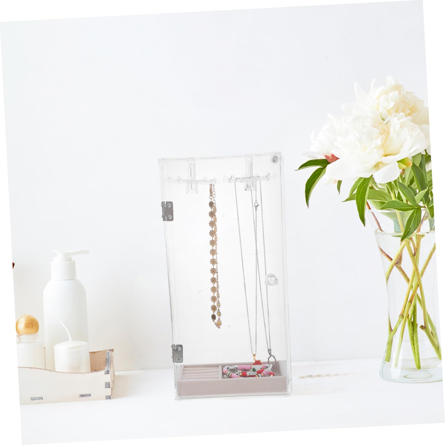 Espositore Gioielli Trasparente Portacollane Organizer Per Gioielli Pendenti Braccialetti Anelli Espositore Compatto Design Moderno