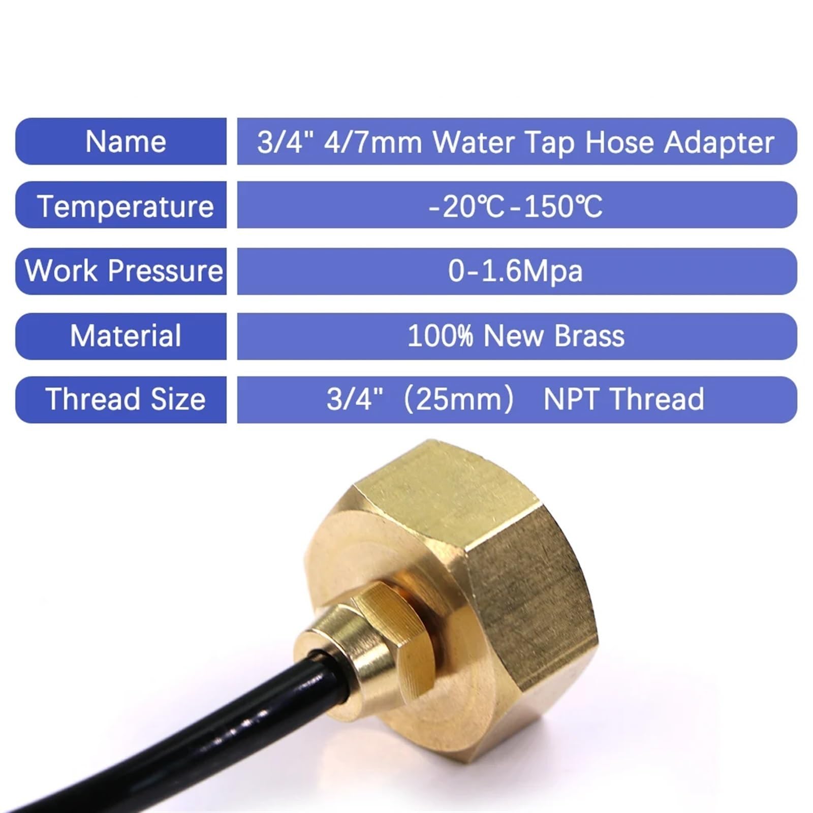 PVC-Fittings, Wasserrohrverbindungen, 3/4 Zoll Gartenschlauchadapter, NPT-Gewinde 1/4 Zoll, 4/7 mm PVC/PE/PU-Schlauch, Bewässerungsrohr, Kupferverbindung, Bewässerungsfitting, Kupplungsverlängerung