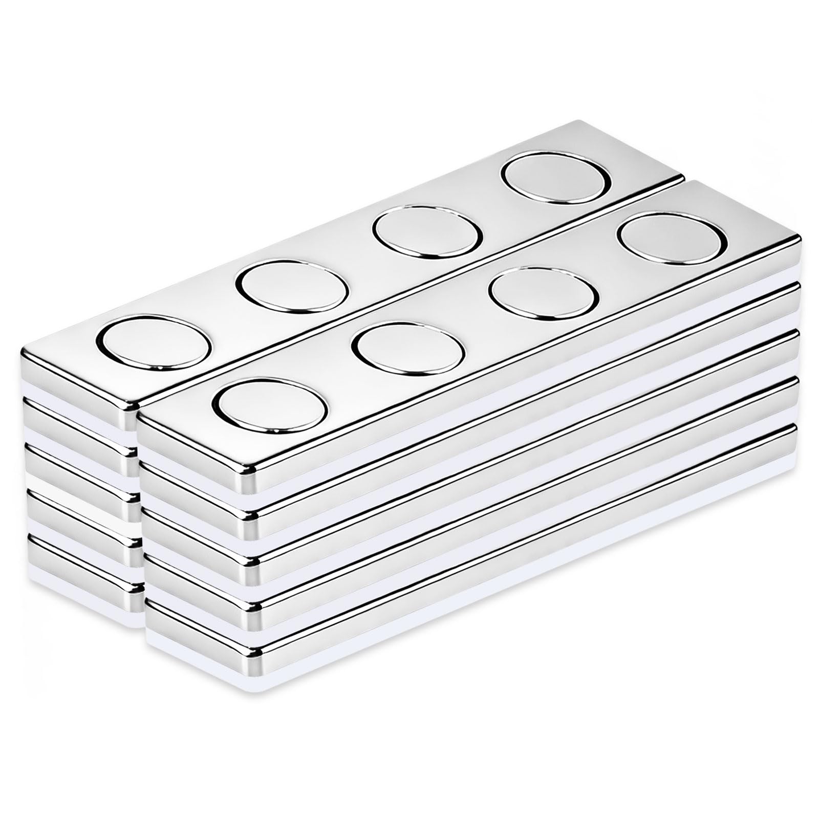 10 Pack Strong Magnets Bar 58x10x2mm Heavy Duty Neodymium Magnets Self-Adhesive Powerful for Tool
