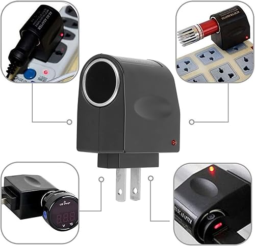 Miniatura 4 de Yoidesu Adaptador de fuente de alimentación para encendedor de cigarrillos, 110 V a 240 V CA a 12 V CC 2 A adaptador de fuente de alimentación para