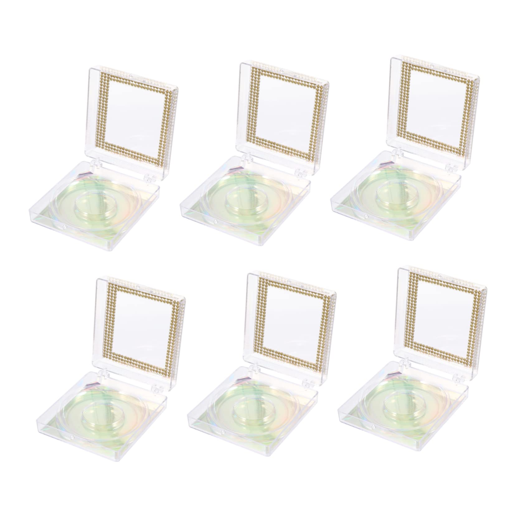 MAGICLULU Lot De 3 Étuis À Faux Pailletés Boîte À Plateau À En Plastique Rangement Compact Pour Voyage Design Simple 6 Pièces X 3
