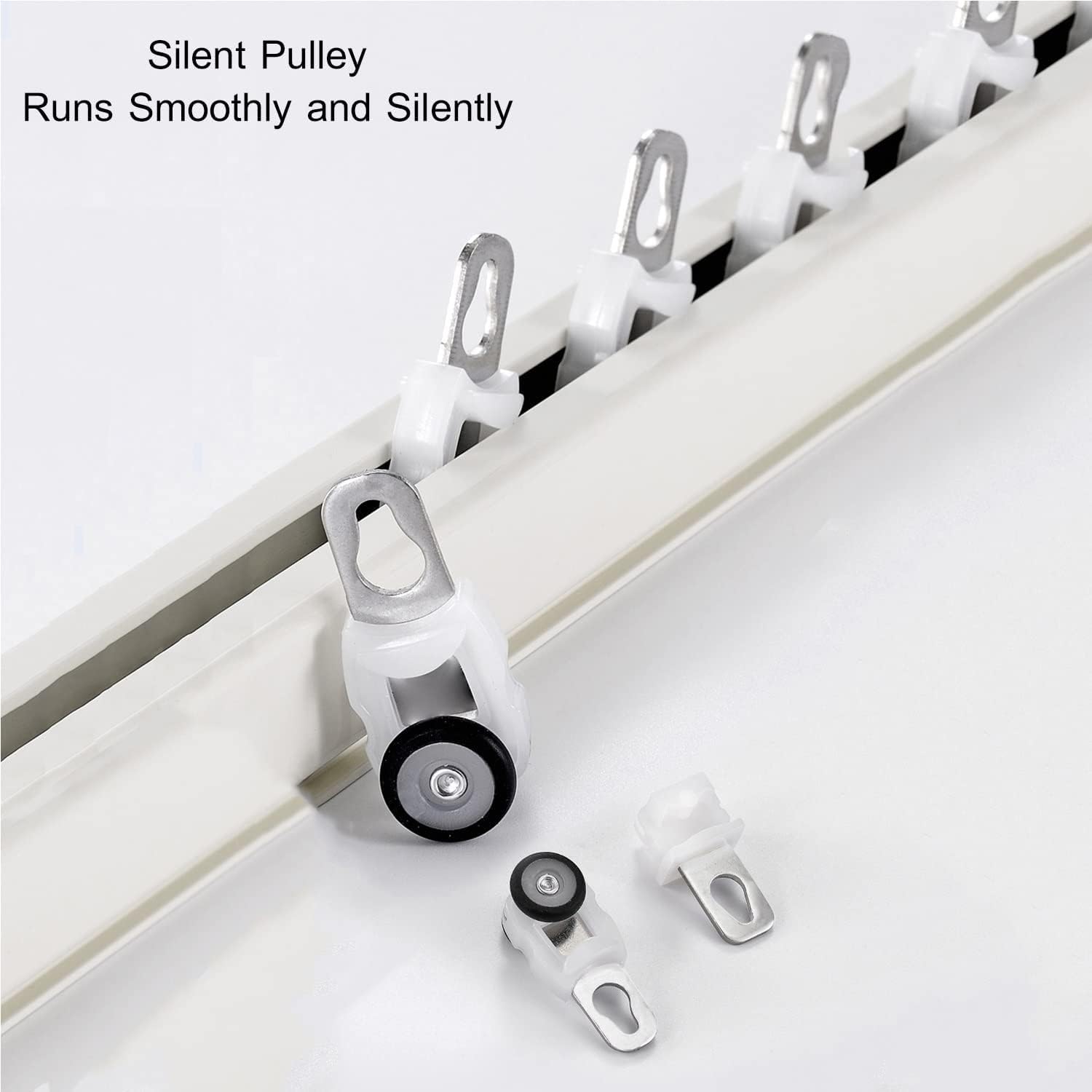 System szyn do zasłon ze stopu aluminium o dużej wytrzymałości z 2 mm grubymi, cichymi prętami zapewniającymi prywatność, montowany na ścianie, 110 cm/3,6 stopy, idealny do podziału pomieszc