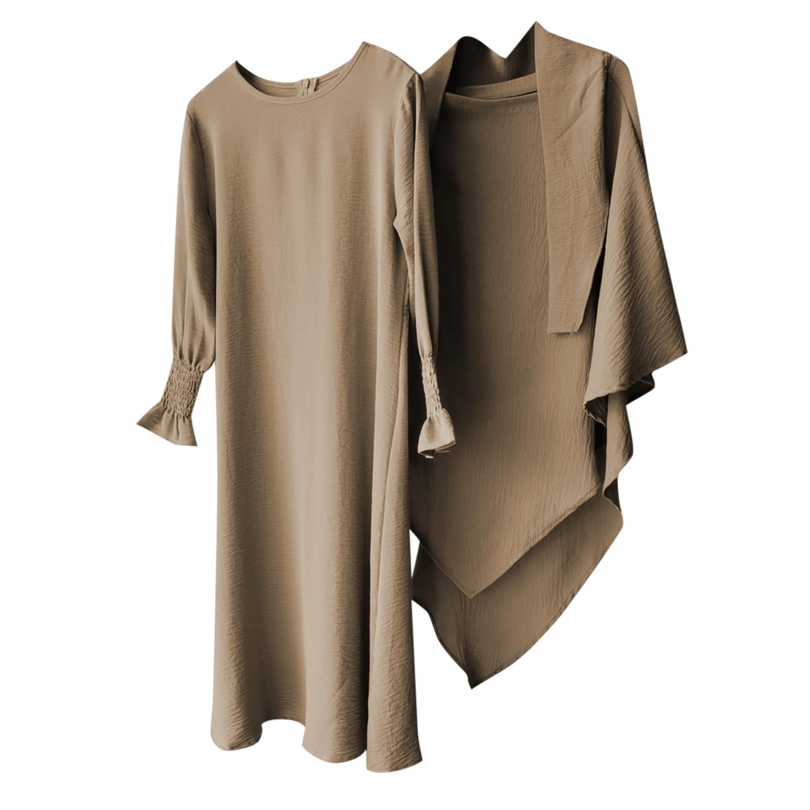 WWricotta Vestido musulmán de Cuello Redondo con Volantes, Color Liso y Estampado de Volantes, de Encaje, cómodo y Cintura elástica, Ideal para Fiesta, Tendencia Infantil Estilo Elegante