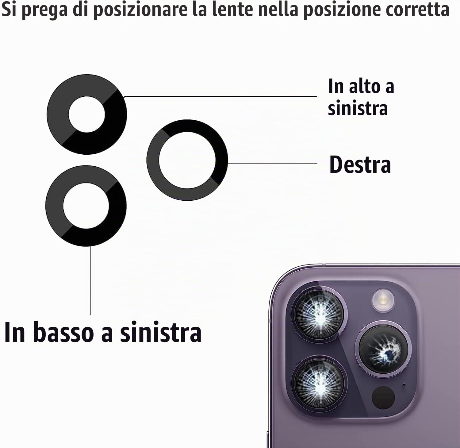 Kit Vetro Di Ricambio Per Fotocamera Posteriore Di IPhone 14 Pro / Pro Max – Antigraffio, Impermeabile, Con Adesivi E Strumenti Di Riparazione - 2