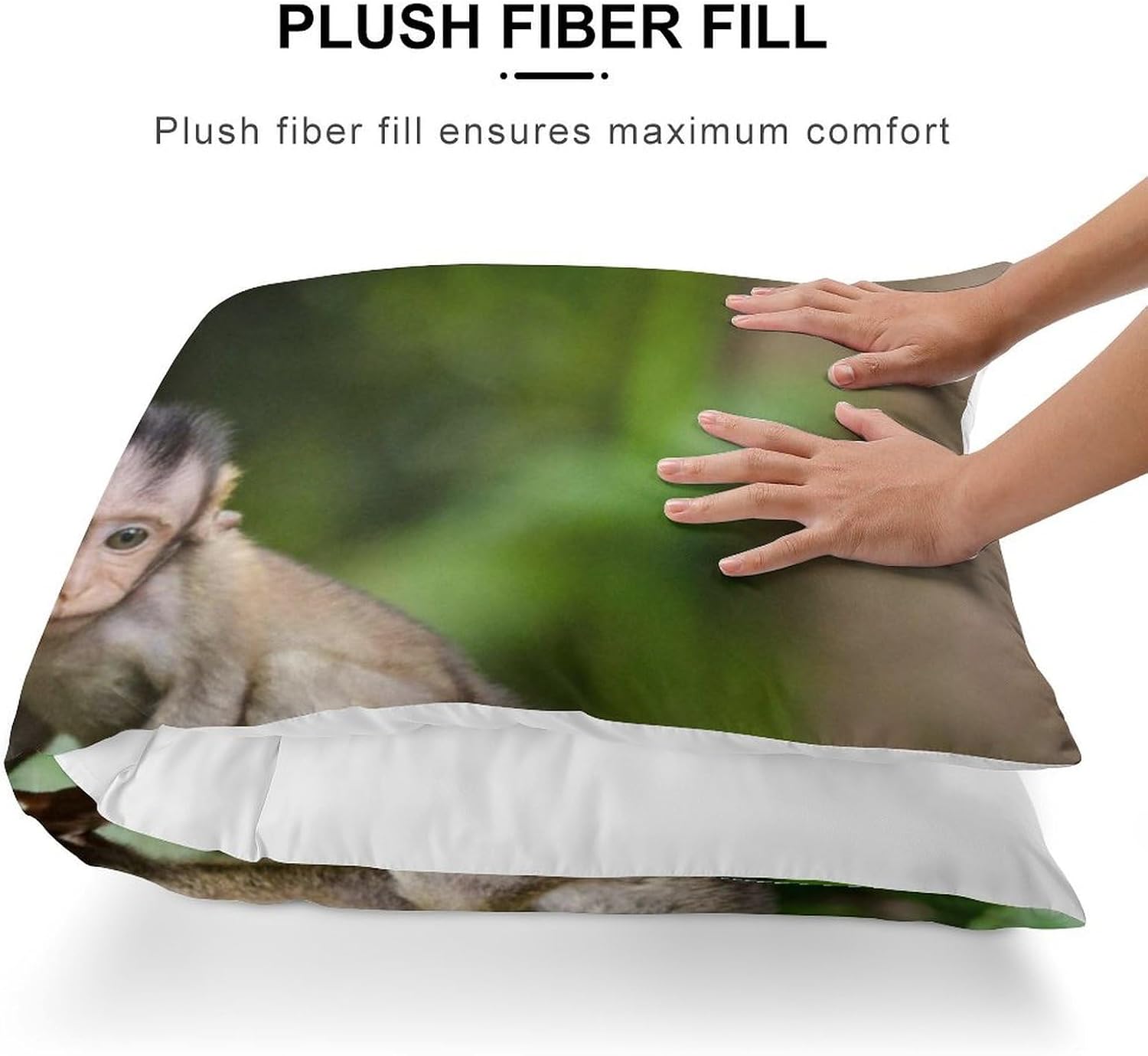 Cute Little Monkeys Body Pillow Cover Soft Cozy Long Pillows Cases Durable Breathable Pillow Case Personality Luxury Body Pillowcase for Any Space Usage 18.9x53 in