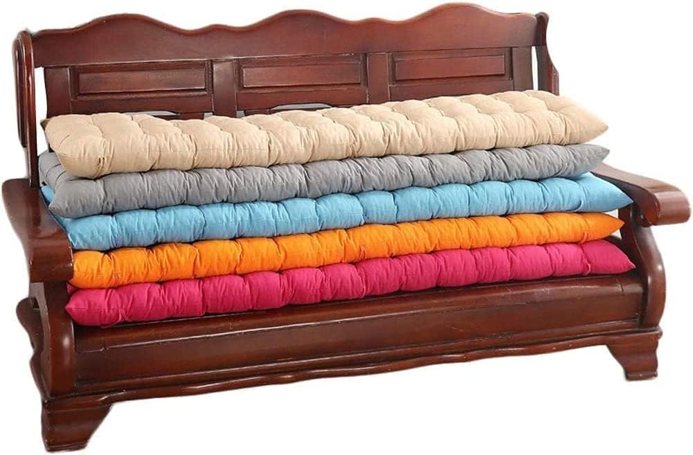Cuscino per panca con lacci per sdraio da giardino all'aperto, 2/3 posti, imbottitura lunga per panche interne, finestra a golfo, mobili in pallet, cuscini in cotone trapuntato (120x45 cm, blu navy)
