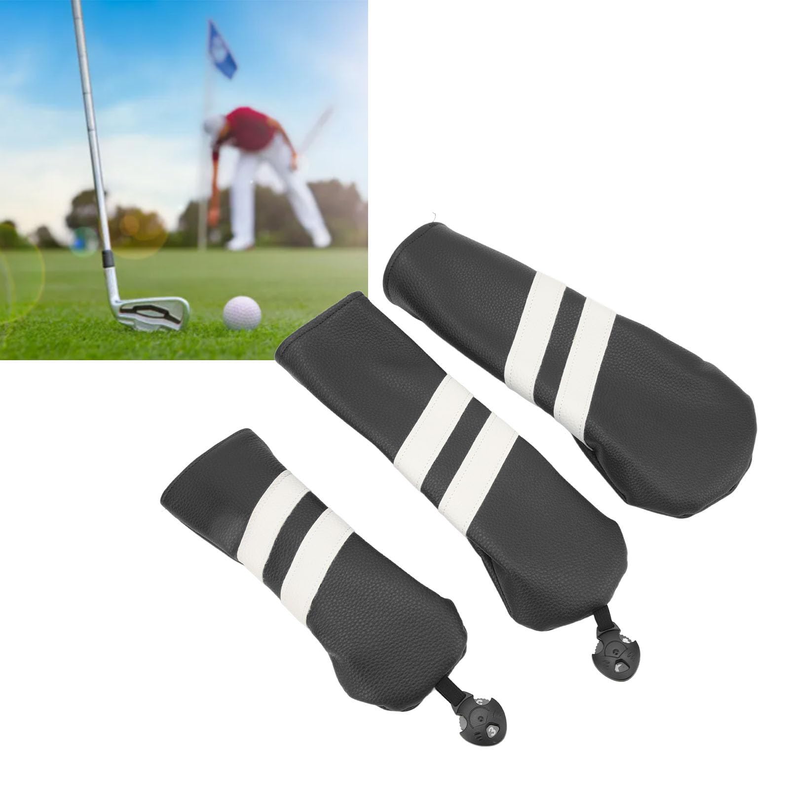 Club Headcover PU Club umfasst Wood Fairway Hybrid Rotatable Label 3 Size Club Protector für Sport im Freien
