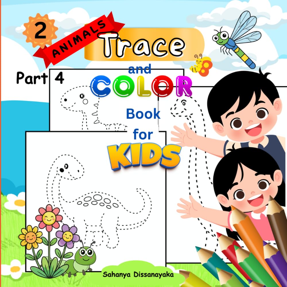 Trace and Color Book for Kids – Animals 2 ( Part 4 ): Giant Animals & Prehistoric (Dinosaurs) Creatures Coloring & Tracing Workbook for Kids | 8.5×8.5 ... Easy Pictures. (Kids Trace & Color Series)