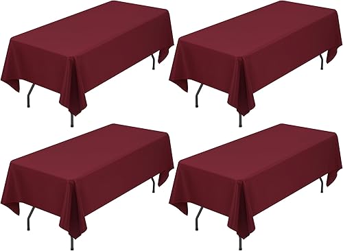 Miniatura 351 de Paquete de 8 manteles redondos blancos de 90 pulgadas, manteles redondos de poliéster lavables para mesa de tela decorativa resistente a