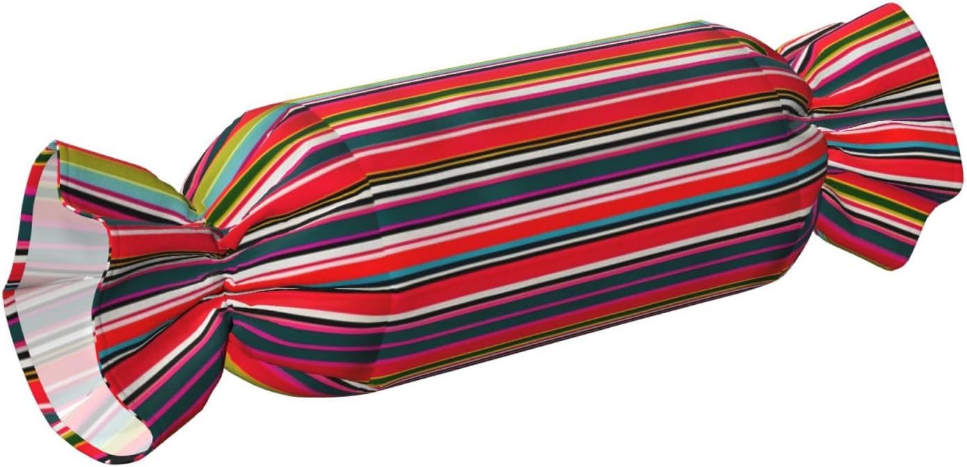 Colorful Stripes Print Candy Cylindrical Comfortable Pillow Throw Pillows Home Decor Easy Maintenance