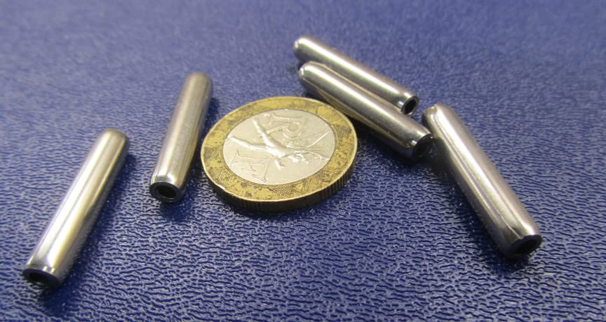 420 Stainless Steel Coiled Spring Pins, 3/16" Diameter x 1.00" Length, 20 pcs.