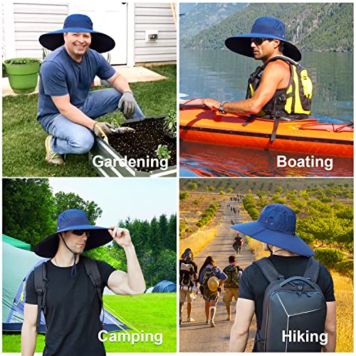 Image of Wide Brim Sun Hat for Men Women UV Protection Ventilated Summer Hats for Fishing Hiking Garden Beach