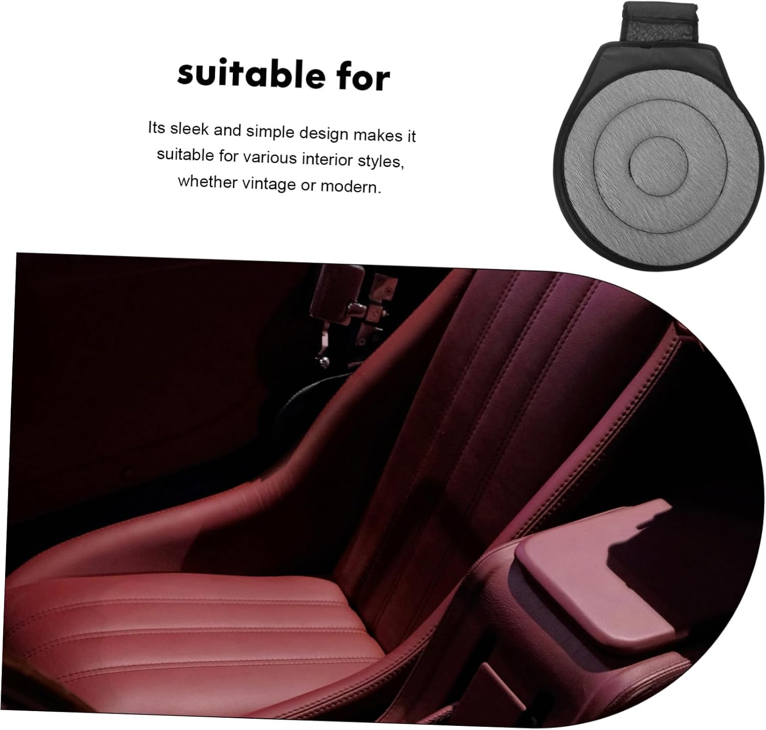 Swivel Seat Cushion for Car Rotating Car Seat Pad Turn Elderly Comfort for Long-Driving