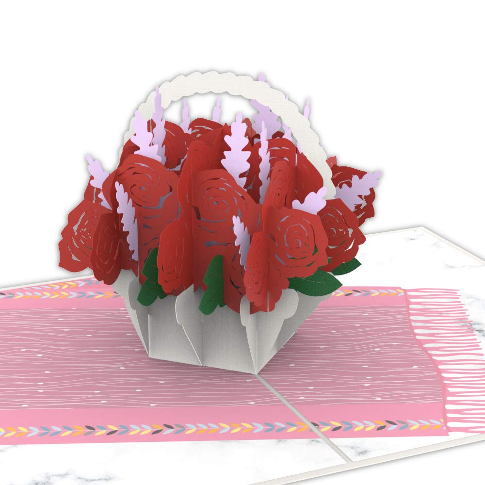 Buy Unipop Cards Rose Basket Love Pop Up Card, mothers day Cards, 3D