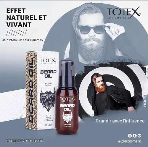 TOTEX Premium Beard Oil | Sérum Huile Conditionneur pour Barbe et Moustache Anti-Pelliculaire 75ml – vue 5