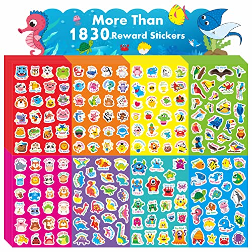 1830+ Animal Stickers, 180+ Adorable Cartoon Animal Designs, Various Themes Motivational Animal World Labels For Teacher Classroom Reward Gift Encourage Kids To Do Chores Go To The Toilet (10 Sheets) #TOP18