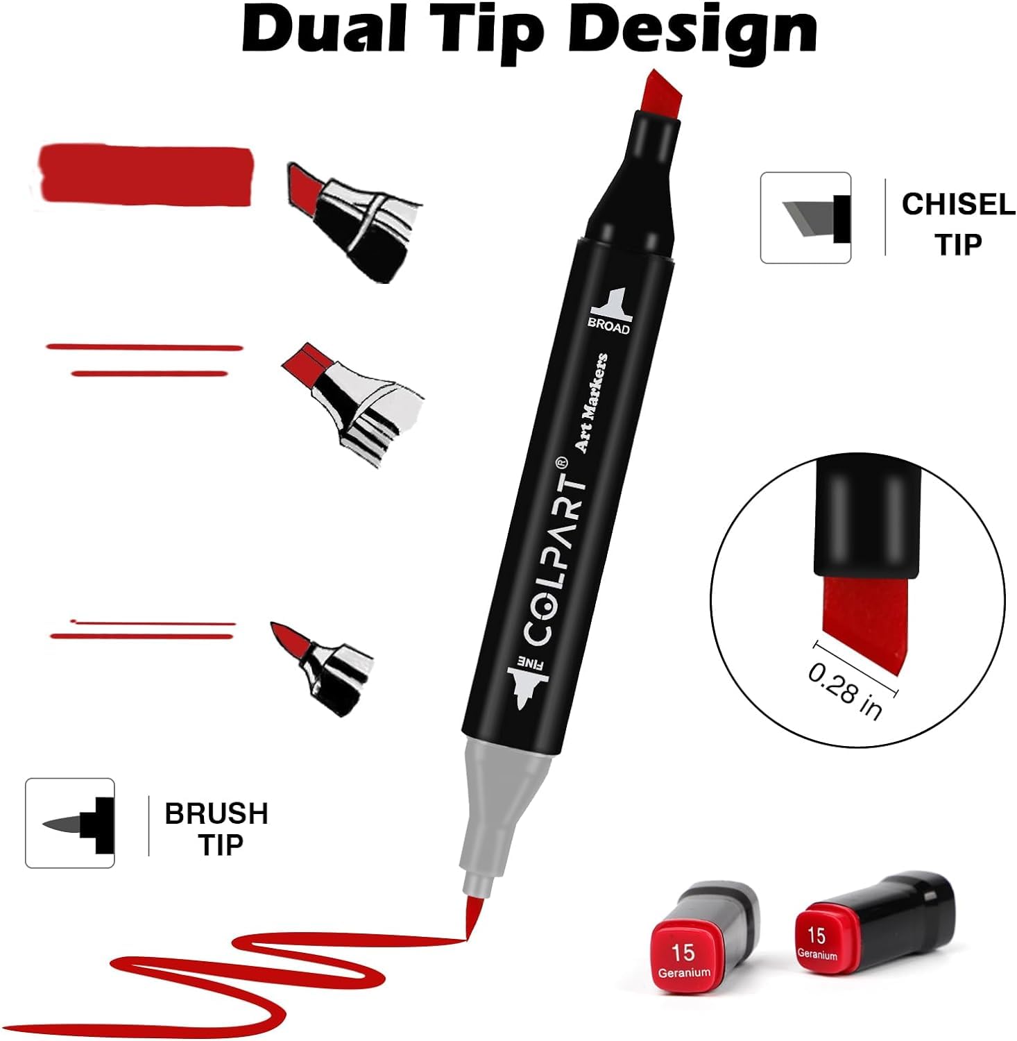 Alkohol Marker-262Twin Marker Stifte Set Permanenter Markers Filzstift-Alkoholmarker-Set für Erwachsene Comics,Art Design, Malen, Skizzieren und Ausmalen