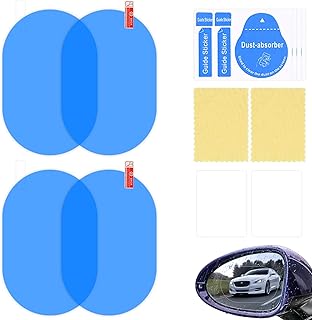 ALLY-MAGIC 4 Pcs Anti-Fog Car Mirror Film Waterproof Car Rearview Mirror Protective Film Nano Car Rain Film Y2QCFYM