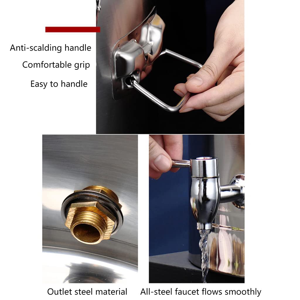 Urna de catering comercial de acero inoxidable con tapa con cerradura, diseño portátil y asa de transporte para té caliente, café y bebidas, gran capacidad