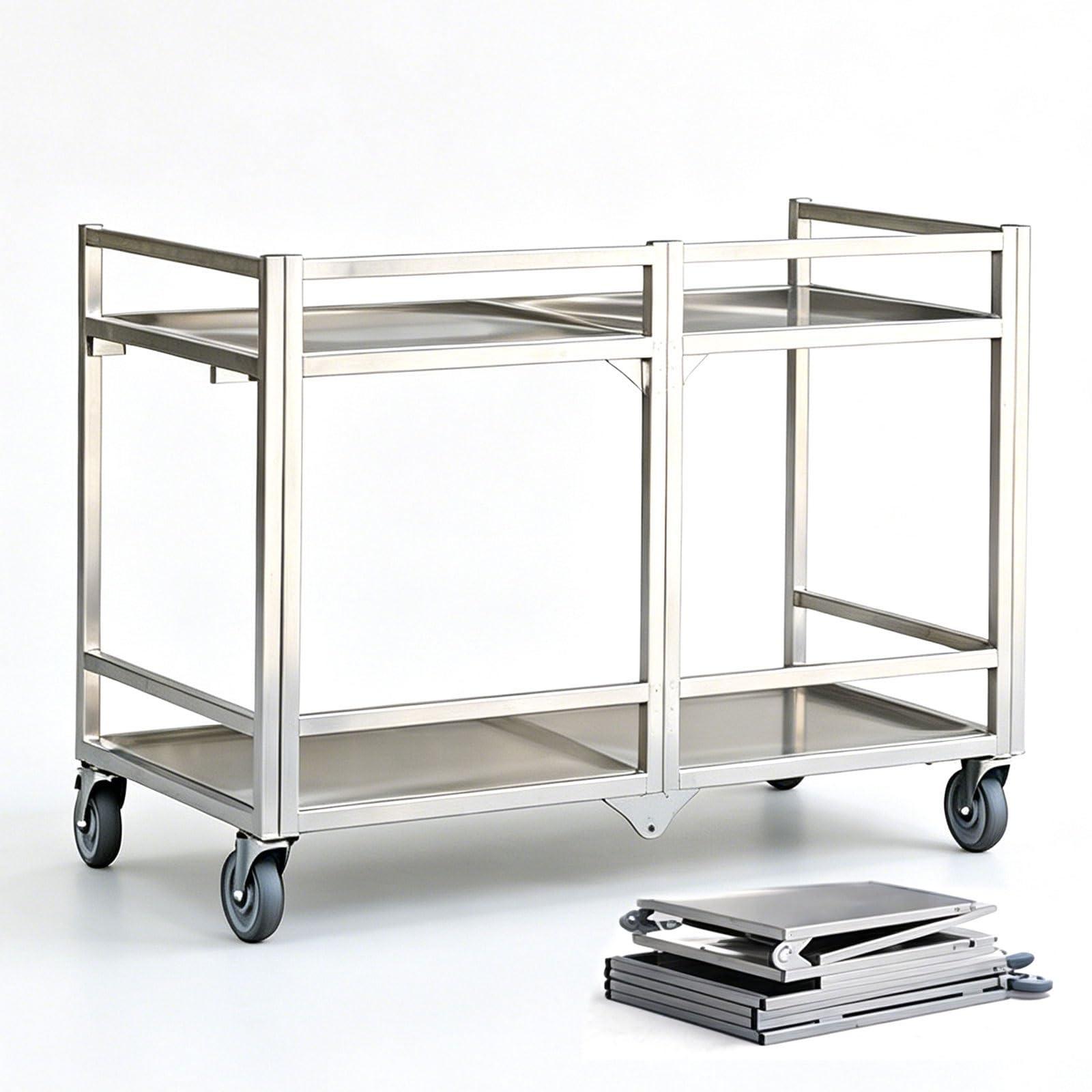 Carro de Venta Ambulante con Ruedas, Carrito de Mercado Plegable, Puesto de Comida Portátil, para Carretera, Flores, Eventos
