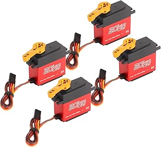 Aoutecen Servo motor, 20 kg Servo motor RC de baixo ruído 4 conjuntos 25T braço de direção para robot