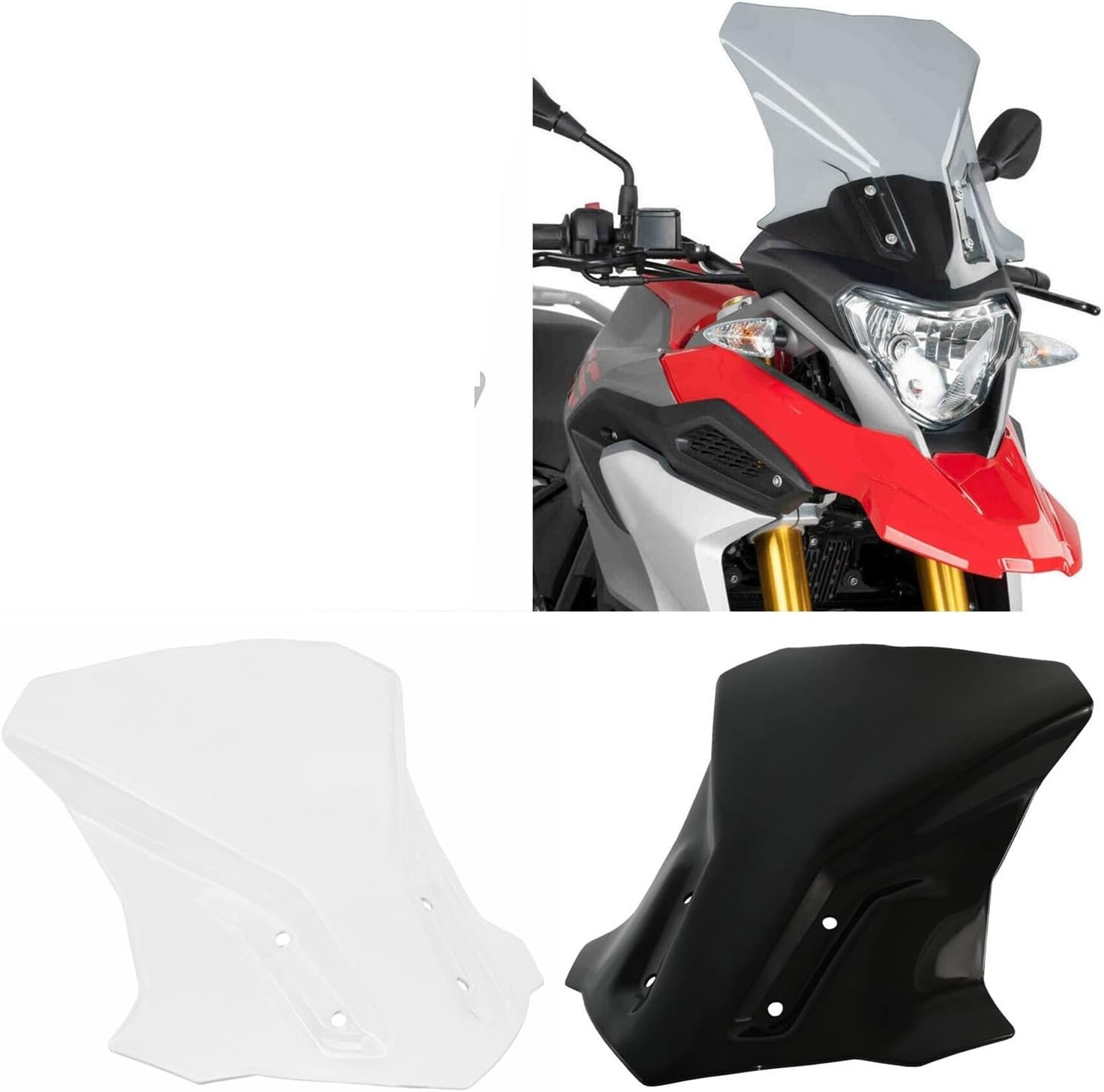Windscreen Windshield Wind Deflector Shield Screen Visor Glass Compatible With BMW G310GS G 310 GS 2017 2018 2019 2020 2021 2022(Smoke Grey)