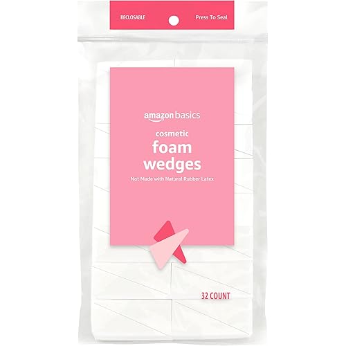 Amazon Basics Cosmetic Foam Wedges For Makeup, 32 Count