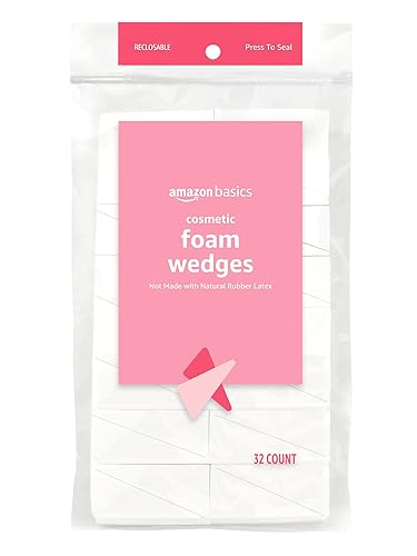Amazon Basics Cosmetic Foam Wedges For Makeup, 32 Count - 32 Count (Pack of 1)