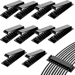 Kit 10 Organizadores de Cabos oculto p/Mesa de escritorio, Gerenciamento suporte para fios escondidos e Embutida, fita Hellermann abraçadeira