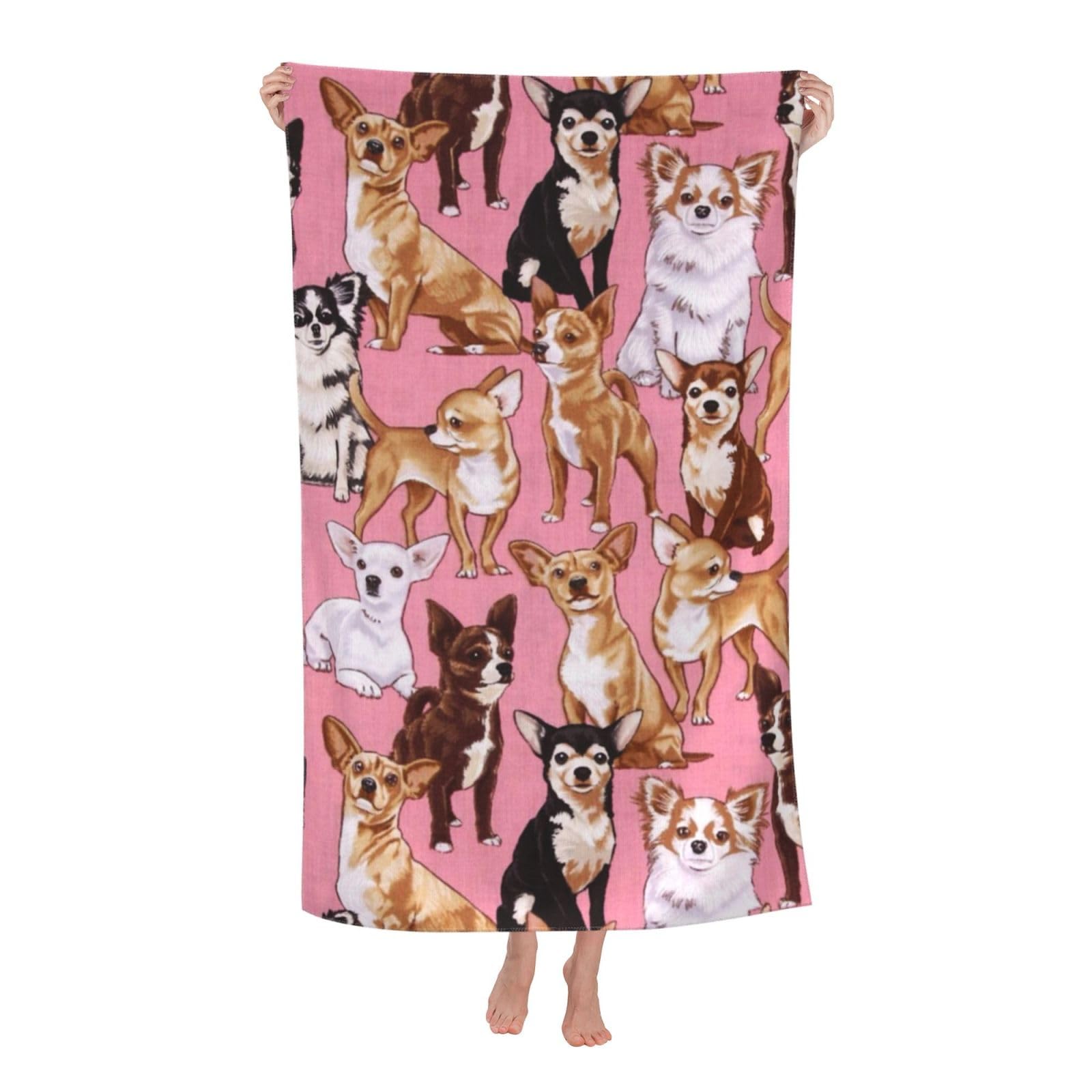 LSRCPD Beach Towel Chihuahuas Microfiber Beach Towels Blanket Oversized Tropical Big Extra Large XL Pool Towels Quick Dry Sandproof for Women Girls Kids
