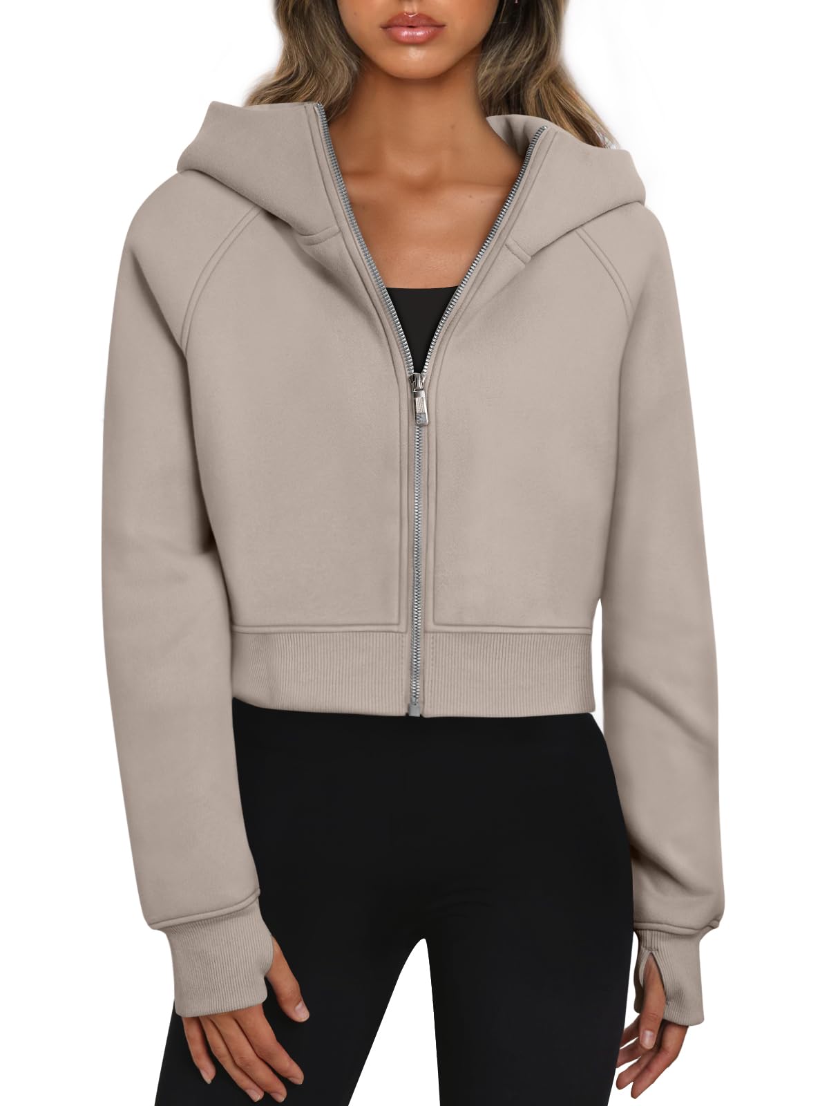 Trendy QueenWomens Zip Up Hoodies Jackets Cropped Sweatshirts Fleece Fall Outfits Casual Comfy Y2k Tops Winter Clothes 2025OEKO-TEX STANDARD 100