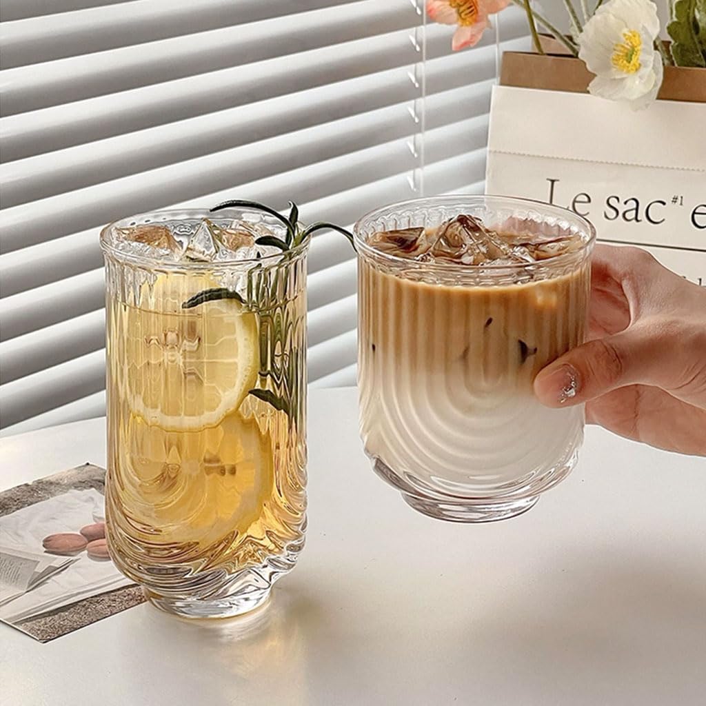 Paski szklany kubek w kształcie litery U mrożona kawa latte szklanki sok napoje szklanki przezroczysty kubek do herbaty proste kubki do picia kufel do piwa
