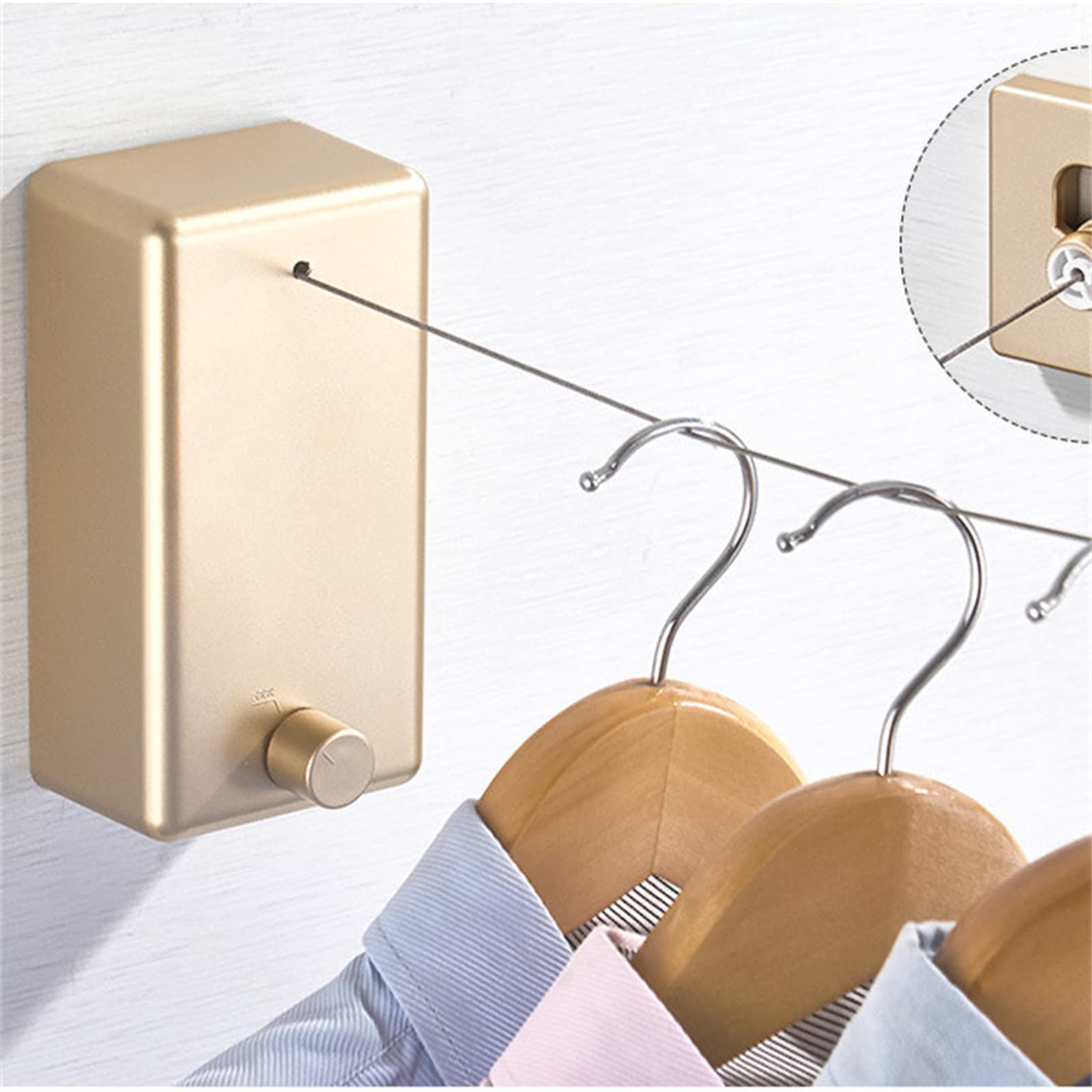 Corde à Linge Rétractable de 13 Pieds,Ligne de Vêtements Réglable en Acier Inoxydable,capacité de Poids de 55 LB Corde à Linge pour Suspendre Le Séchage de la Salle de Bain