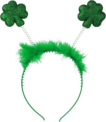 Amazon.com: PEUTIER St Patricks Day Headband, Shamrock Headband Irish ...