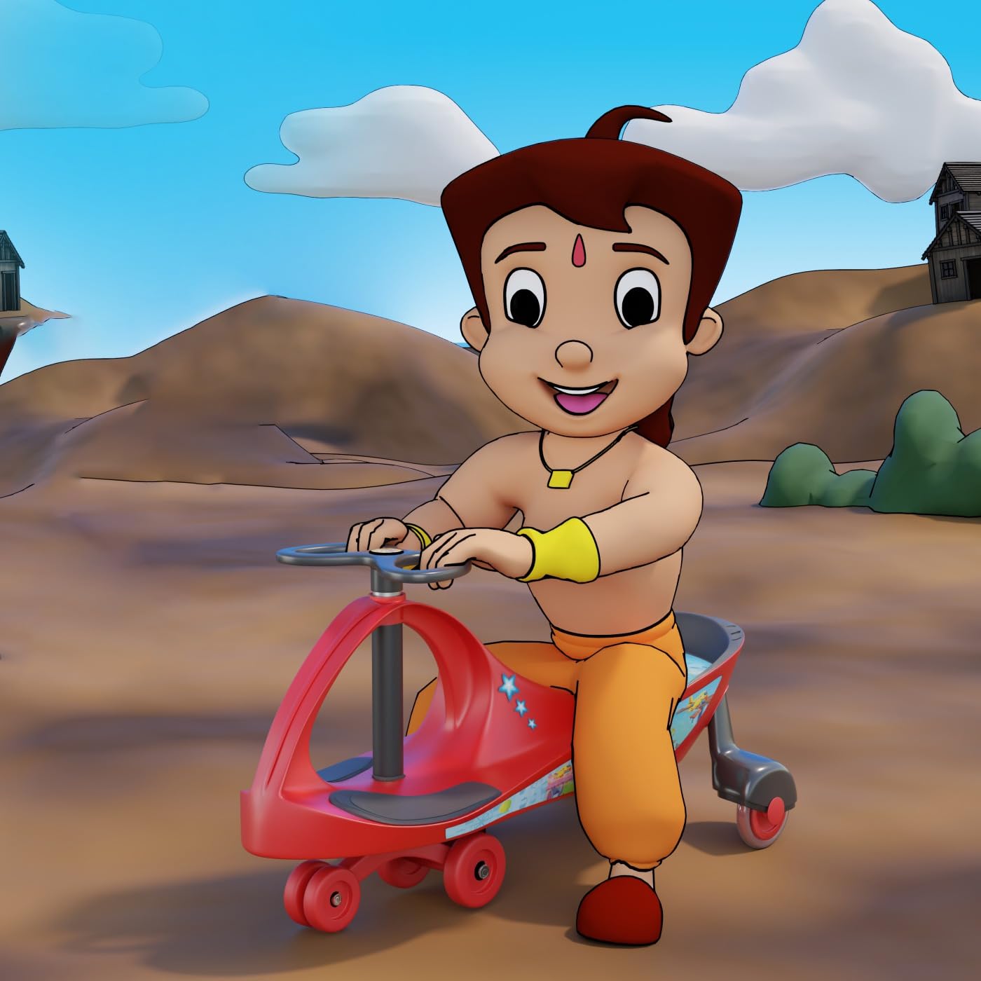Cockatoo-Kids Buzzy Ride Chota Bheem Licensed Baby Car, Panda Cycle for Baby, Swing Car for Kids with Smooth & Silent Ride, PU Wheels, Comfortable Seat, Ideal for Toddlers 1-3 Years, Red-image-23
