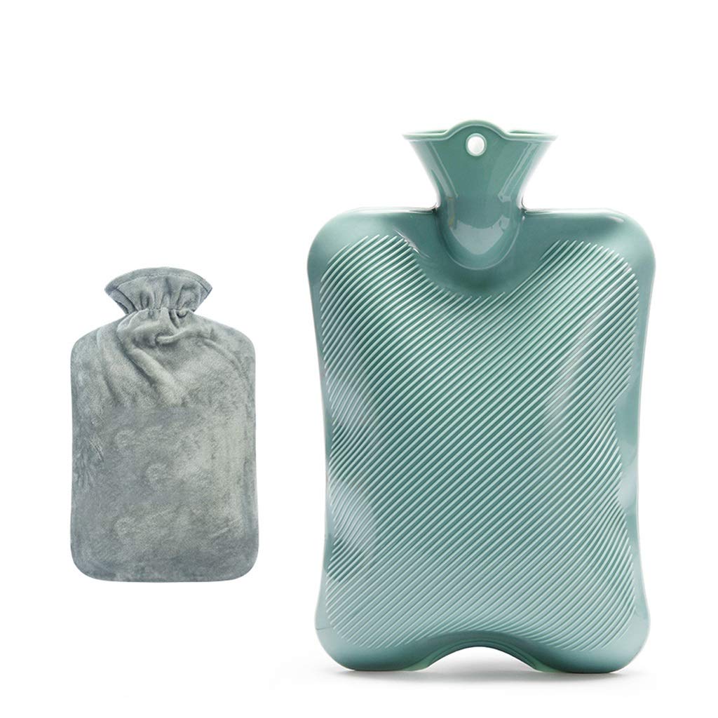Botellas de agua caliente Botella de agua caliente de goma ideal for aliviar el dolor Botella de agua fría y caliente Bolsa de agua caliente de 2 litros con funda tejida for adultos o niños B