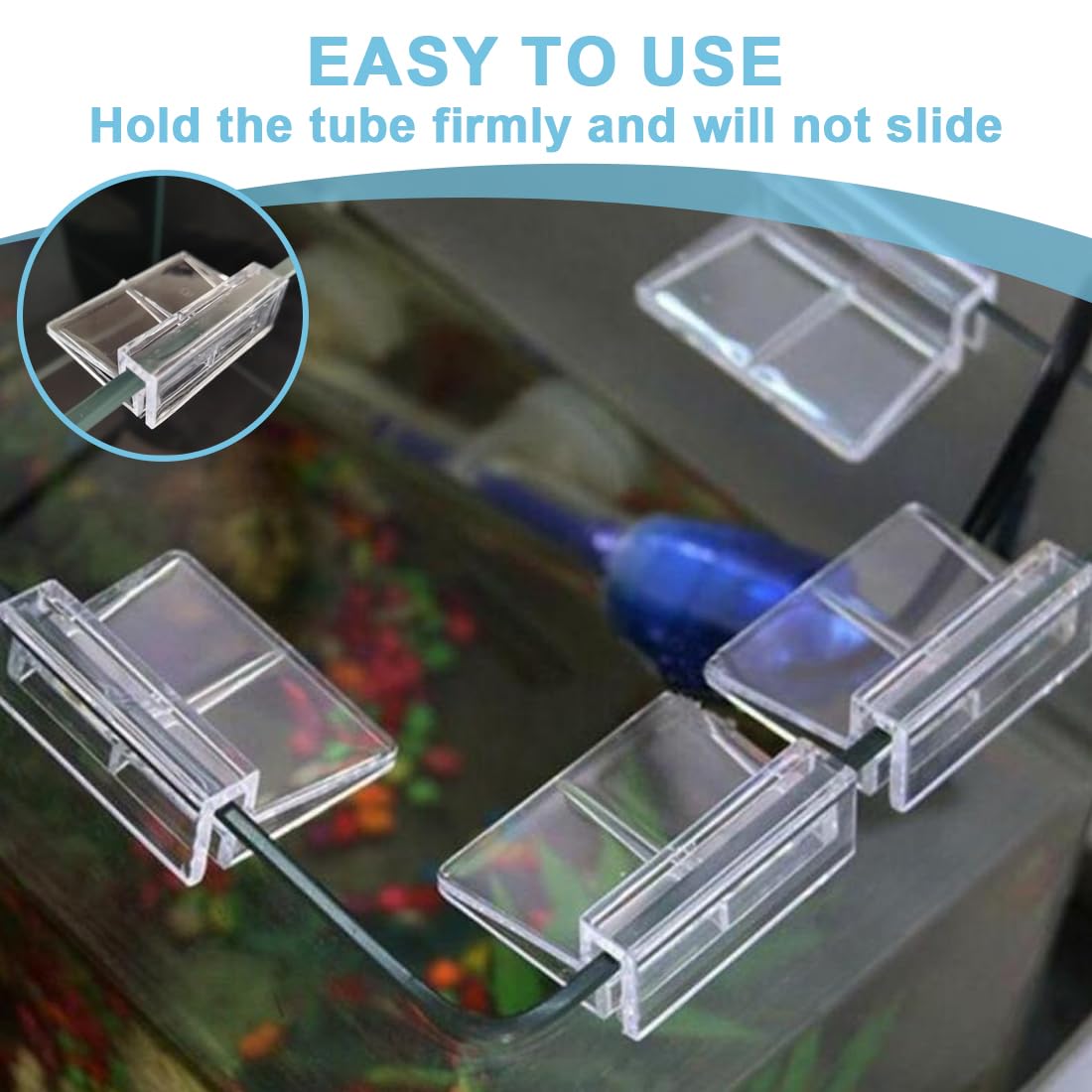 Couvercles pour aquarium, Lot de 8 clips pour couvercle d'aquarium en verre support de clip en acrylique support universel pour aquarium sans cadre (6 mm, 8 mm)