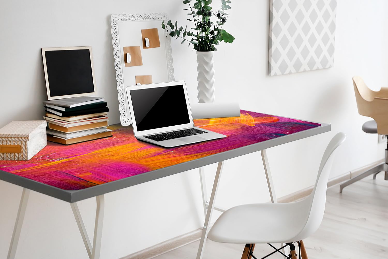 Sottomano da Scrivania 100x50 cm Facile da Pulire Antiscivolo Impermeabile per Ufficio e Casa in Vinile PVC Protezione e Decorazione Superficie Protettiva - Dipingere su tela