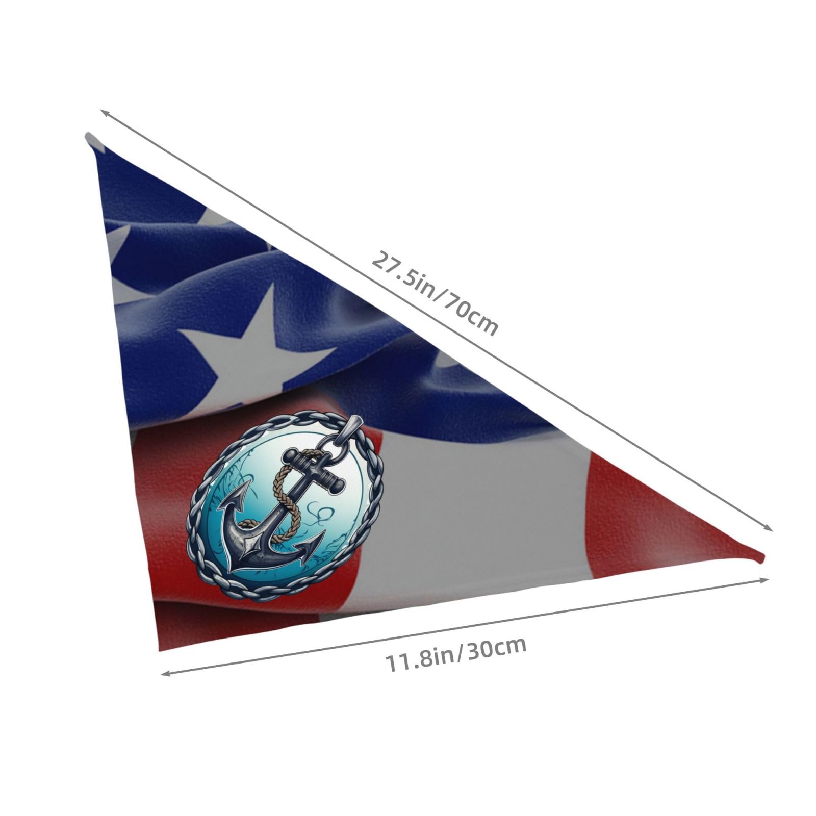 Badge with Ship's Wheel and Anchor Rope Triangle Dog Bandana Scarf Accessories for Pet Bibs