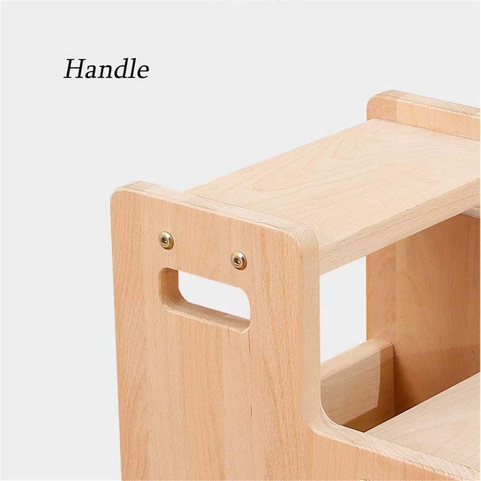 Taburete de Escalera portátil, Taburete de Escalera portátil, Taburete de Escalera para niños con Dos escalones y Asas, Taburete de Madera para niños pequeños, Taburete de Dos esca