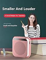 Vista 2 de Amplificador de voz portátil con auriculares con micrófono con cable, sistema de altavoz PA recargable, micrófono personal, amplificador de voz