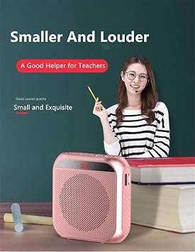 Portable Voice Amplifier with Wired Microphone Headset Rechargeable PA System Speaker Personal Microphone Speech Amplifier Power Amplifiers Loudspeaker for Teachers/Metting/Tour Guide (Black)