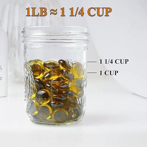 Miniatura 4 de KINGOU Gemas de vidrio planasmármolespiedrascuentas para relleno de jarrón, dispersión de mesa, juegos, 1 libra (0.669-0.748 in, aprox. 34 pulgadas)