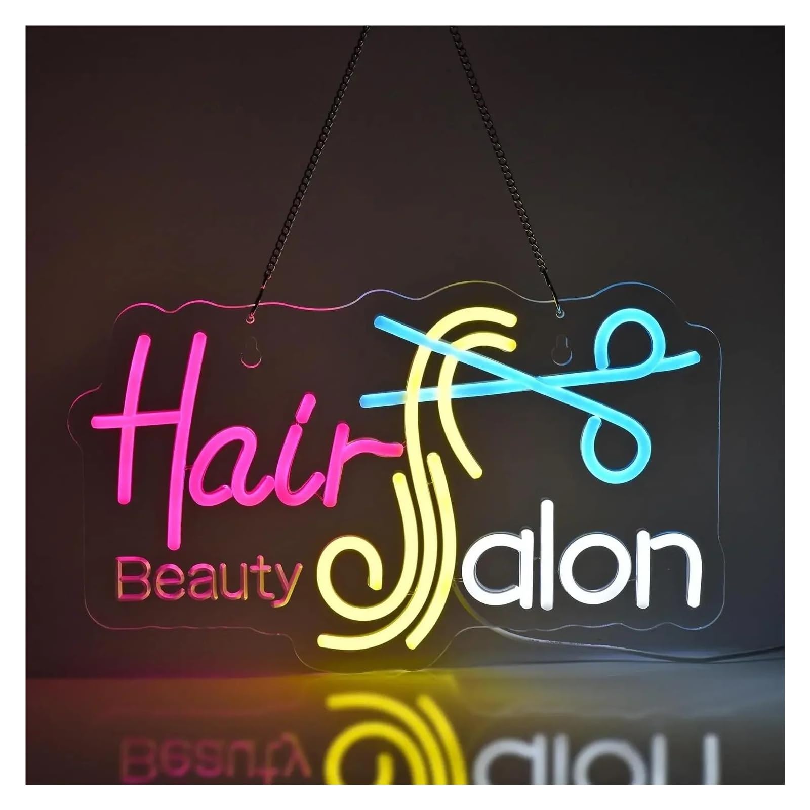 LEMST Signs Lamp Hair Salon Neon Sign Neon Light Sign for Business Beauty Makeup Room Barber Shop Lash Studio Wall Decor 24x40cm