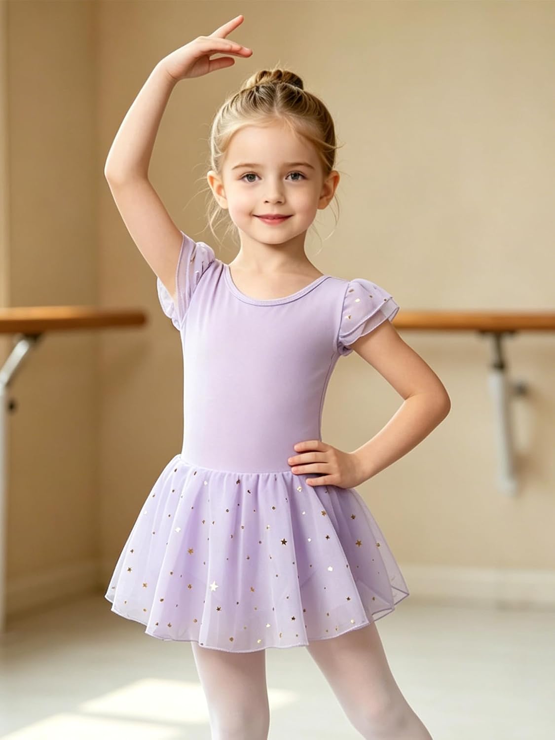 Tutu. kk Girls Ballet Leotards with Sparkly Glitter Skirted Toddler Ballerina Outfit Crisscross Back Dance Dress