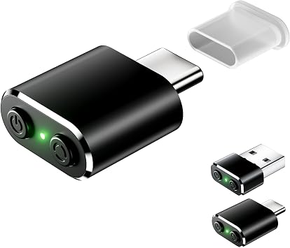 Mouse Jiggler متوافق مع أجهزة واجهة النوع C ، محرك Mouse USB-C صغير غير قابل للكشف مع أزرار التبديل / شاكر ، مع 3 أوضاع ارتعاش ، بدون سائق ، التوصيل والتشغيل للحفاظ على الكمبيوتر / الكمبيوتر المحمول / الهاتف / الجهاز اللوحي مستيقظًا